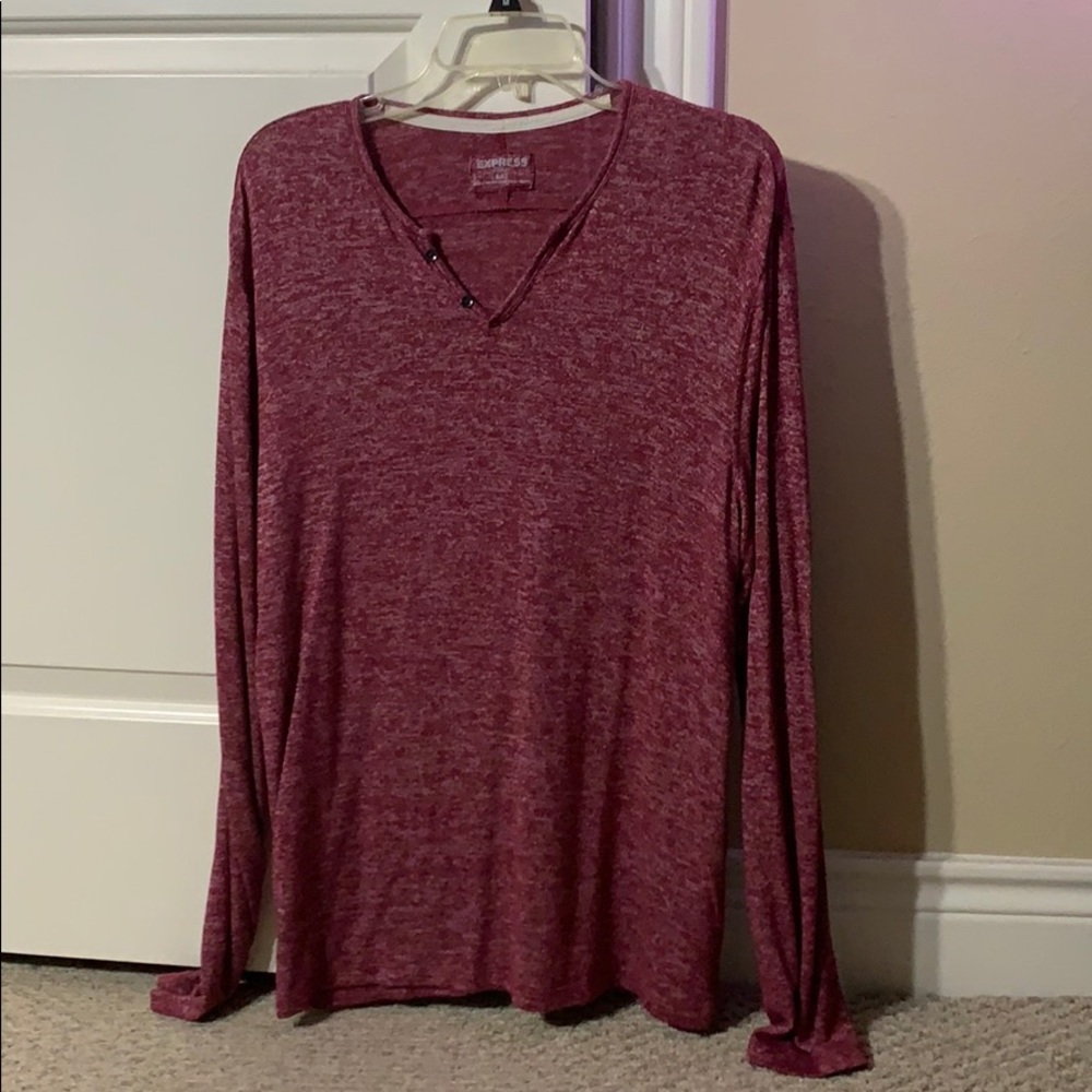 Men’s Express Maroon Long-Sleeved Tee- LG